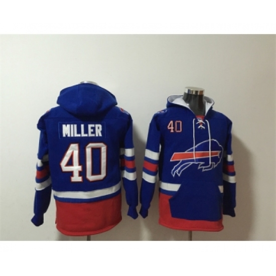 Men's Buffalo Bills #40 Von Miller Royal Ageless Must-Have Lace-Up Pullover Hoodie - Jersey