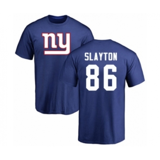 Football New York Giants #86 Darius Slayton Royal Blue Name & Number Logo T-Shirt - Jersey