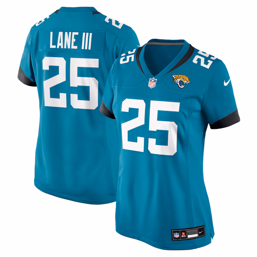 Women's Jacksonville Jaguars Rayuan Lane III Nike Teal Team Game Jersey - Jersey