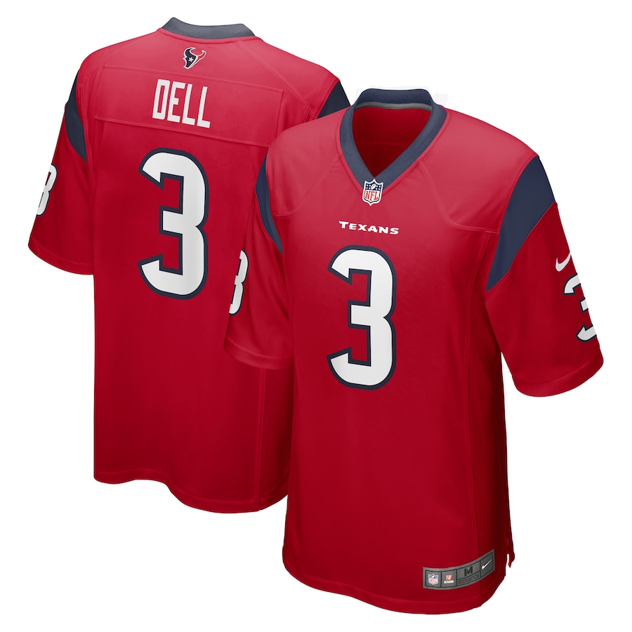Men's Houston Texans Tank Dell Nike Red Alternate Player Game Jersey - Jersey