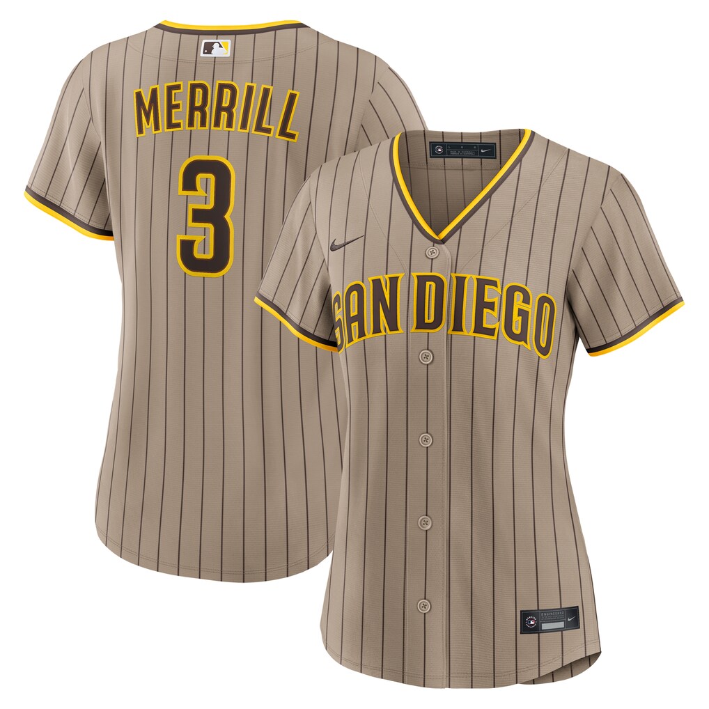 Women's San Diego Padres Jackson Merrill Nike Sand Replica Jersey - Jersey