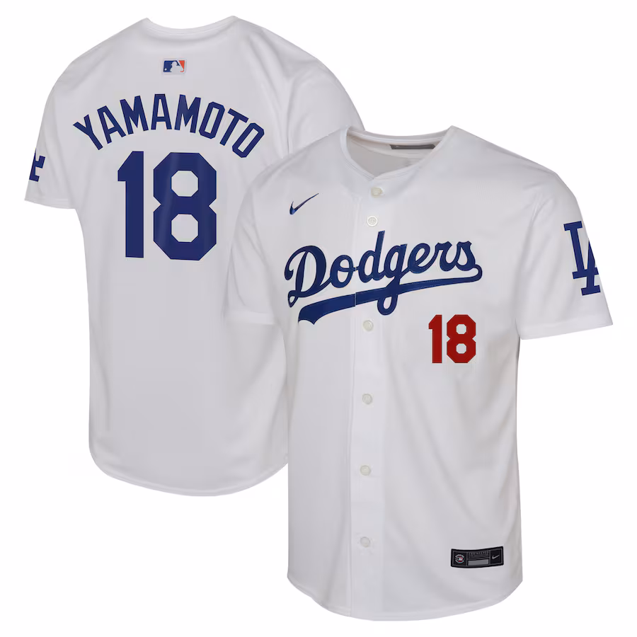 Youth Los Angeles Dodgers Yoshinobu Yamamoto Nike White Home Limited Player Jersey - Jersey