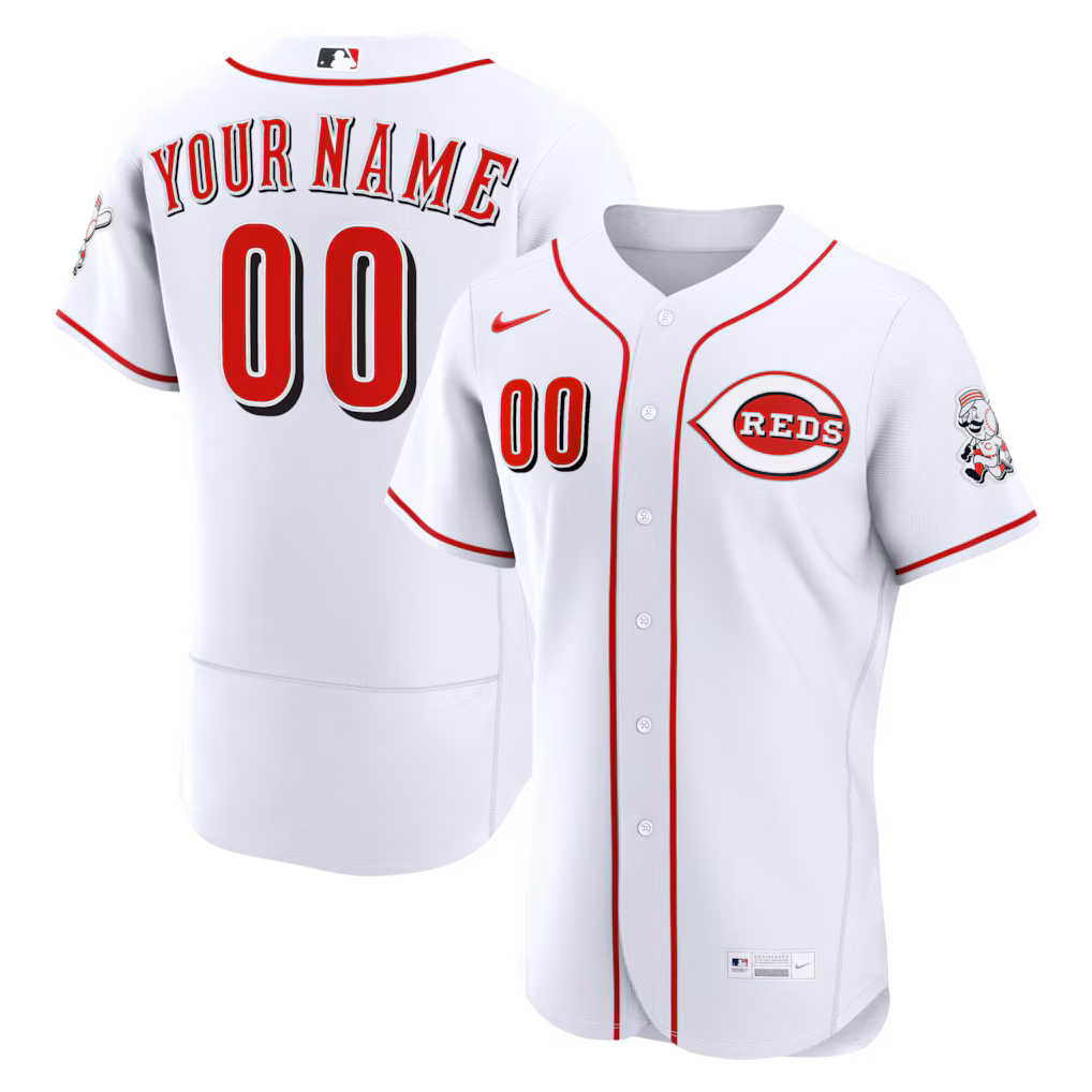 Men's Cincinnati Reds Nike White Home Authentic Custom Jersey - Jersey