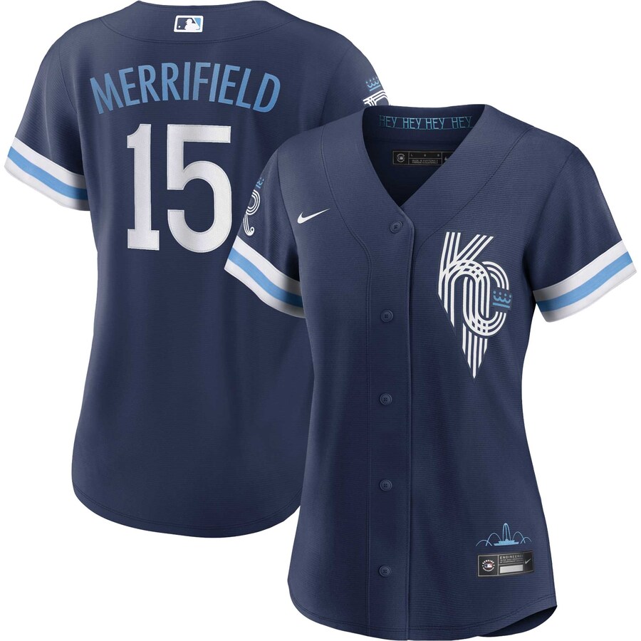 Women's Kansas City Royals Whit Merrifield Nike Navy City Connect Replica Player Jersey - Jersey