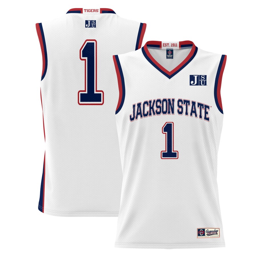 Youth GameDay Greats White #1 Jackson State Tigers Lightweight Basketball Jersey - Jersey