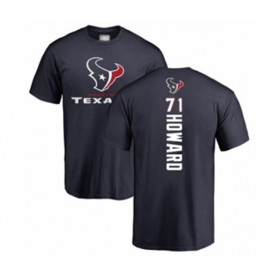 Football Houston Texans #71 Tytus Howard Navy Blue Backer T-Shirt - Jersey
