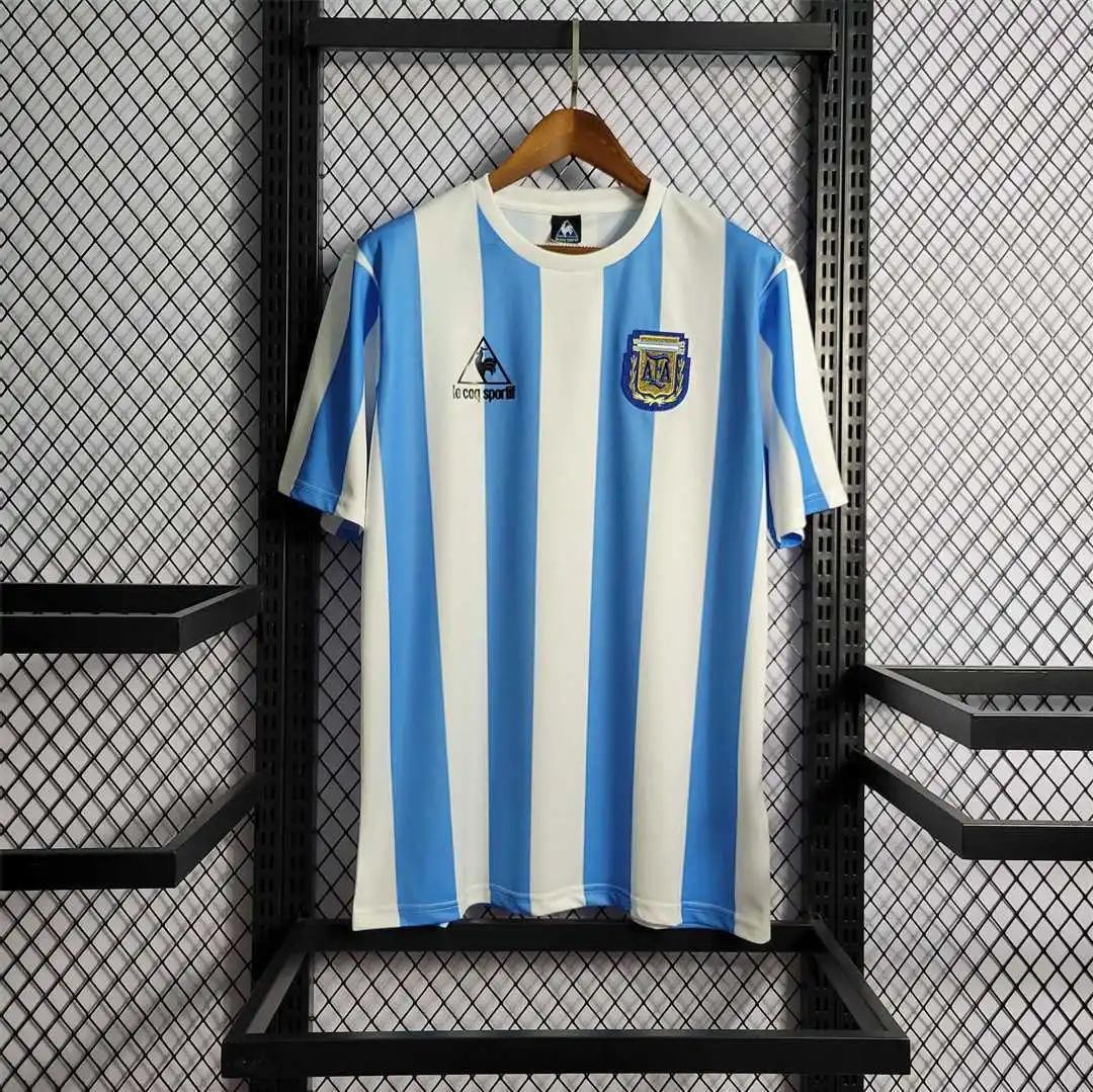 Argentina Retro Jersey Custom Home Football Jersey 1986 - Jersey