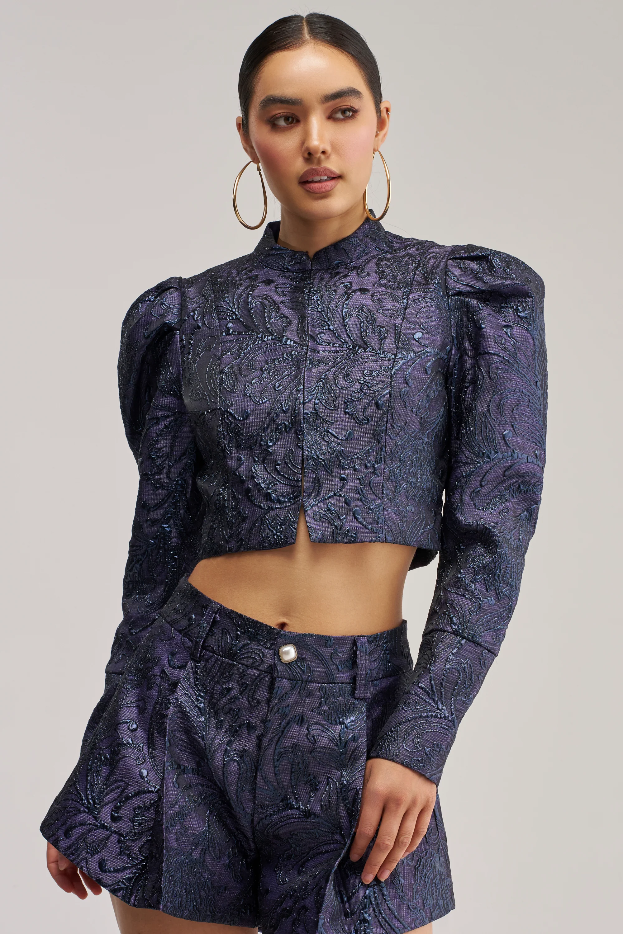 PENNY BROCADE BLAZER IN NAVY - Akira Wear
