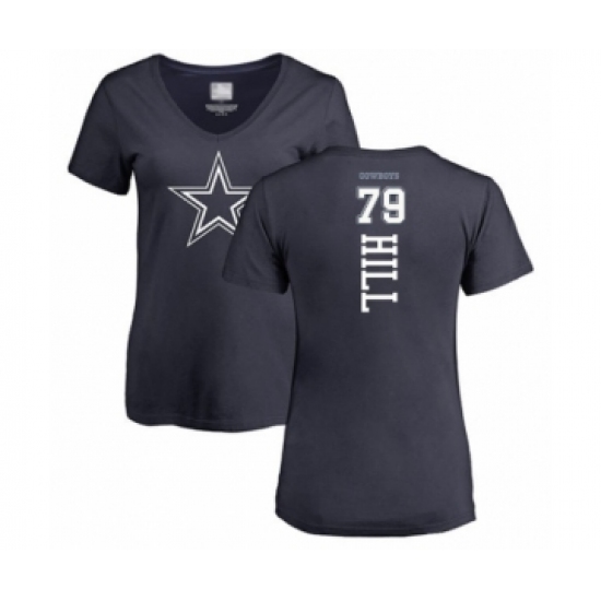 Football Women's Dallas Cowboys #79 Trysten Hill Navy Blue Backer T-Shirt - Jersey