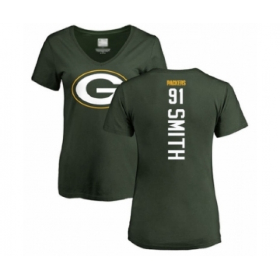 Football Women's Green Bay Packers #91 Preston Smith Green Backer T-Shirt - Jersey