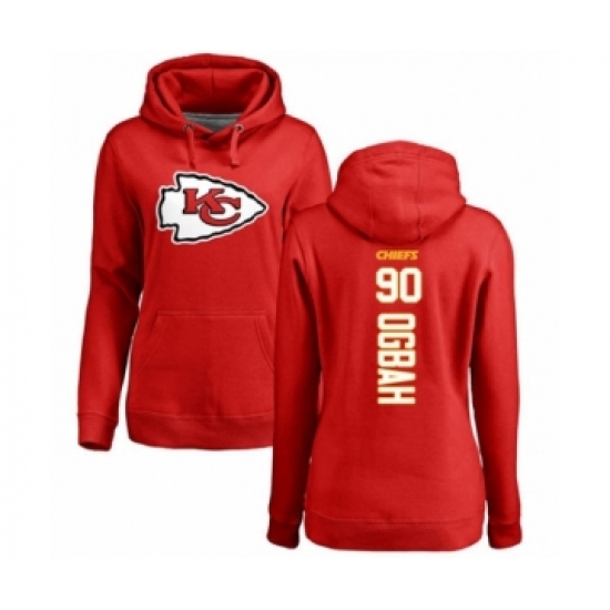 Football Women's Kansas City Chiefs #90 Emmanuel Ogbah Red Backer Pullover Hoodie - Jersey