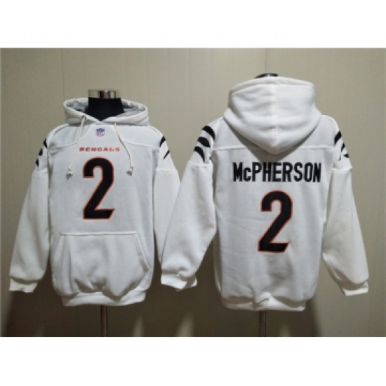 Men's Cincinnati Bengals #2 Evan McPherson White Pullover Hoodie - Jersey