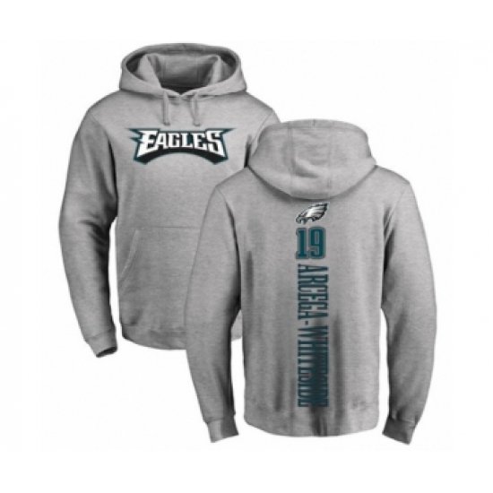 Philadelphia Eagles #19 JJ Arcega-Whiteside Ash Backer Pullover Hoodie - Jersey