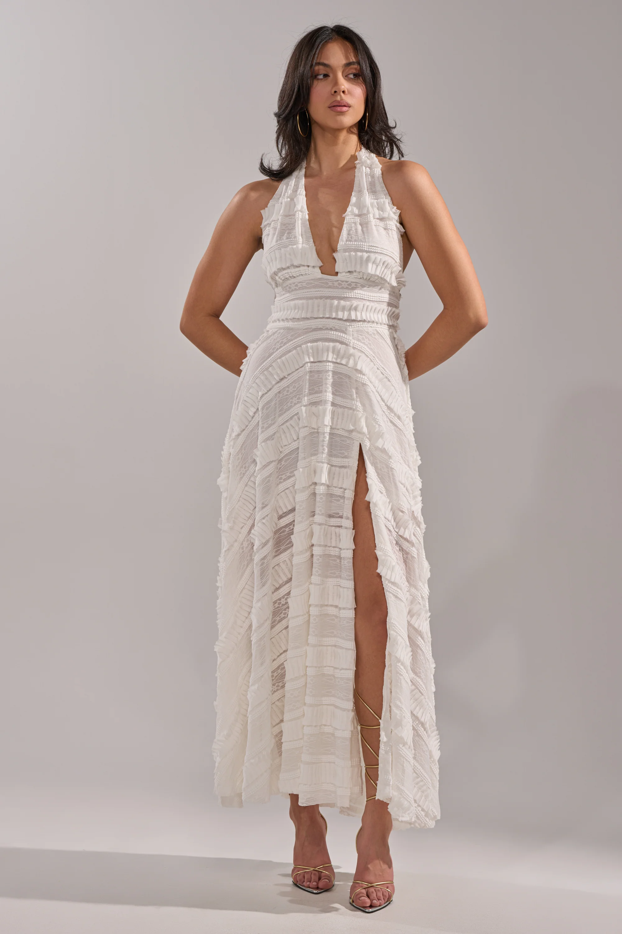 SITTING PRETTY WHITE WOVEN MAXI DRESS - Akira Wear