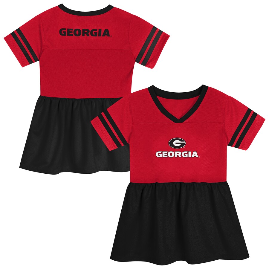 Girls Preschool Outerstuff Red/Black Georgia Bulldogs Stadium Lights Fashion Jersey Dress - Jersey