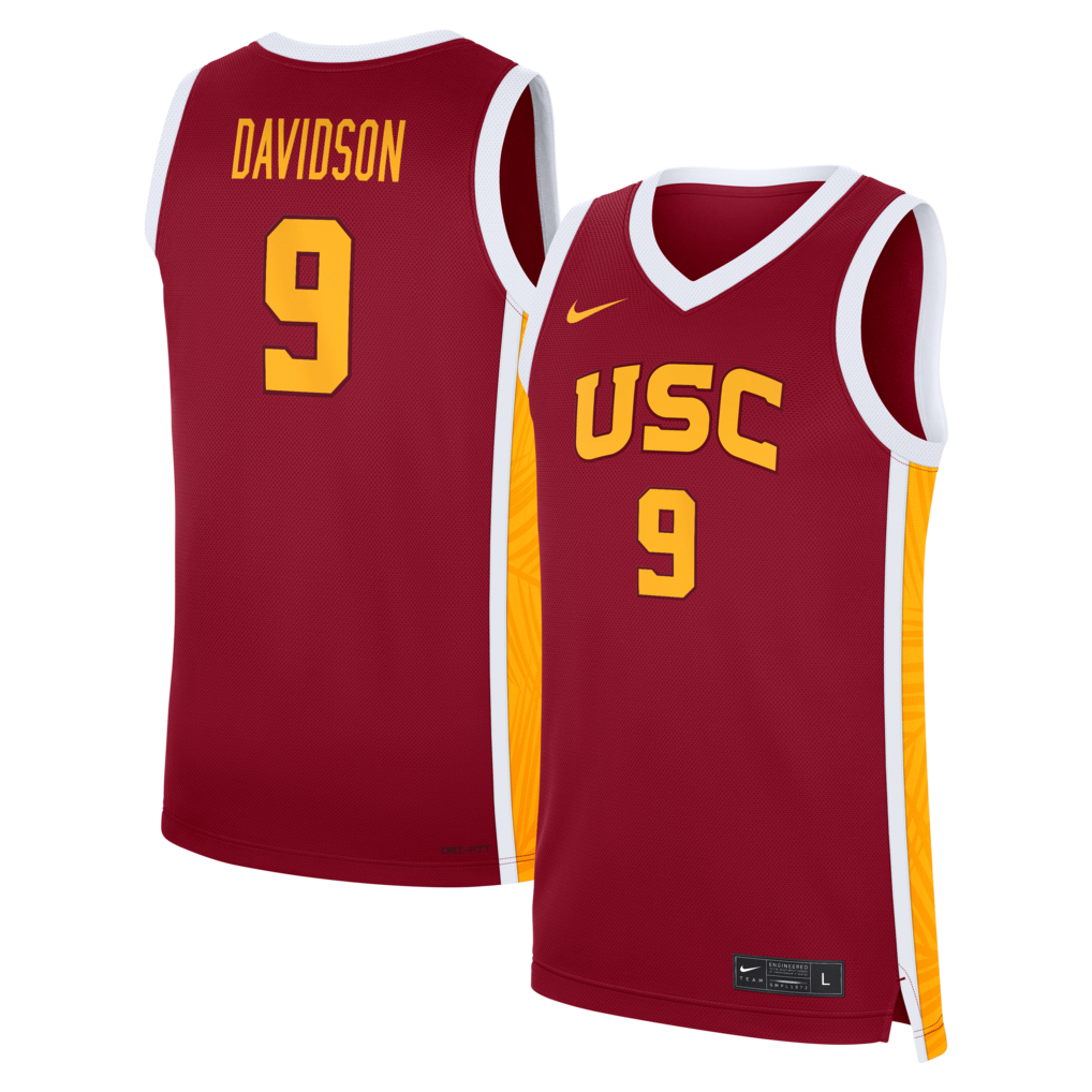 Men's Nike Jazzy Davidson Cardinal USC Trojans Road Replica Basketball Jersey - Jersey
