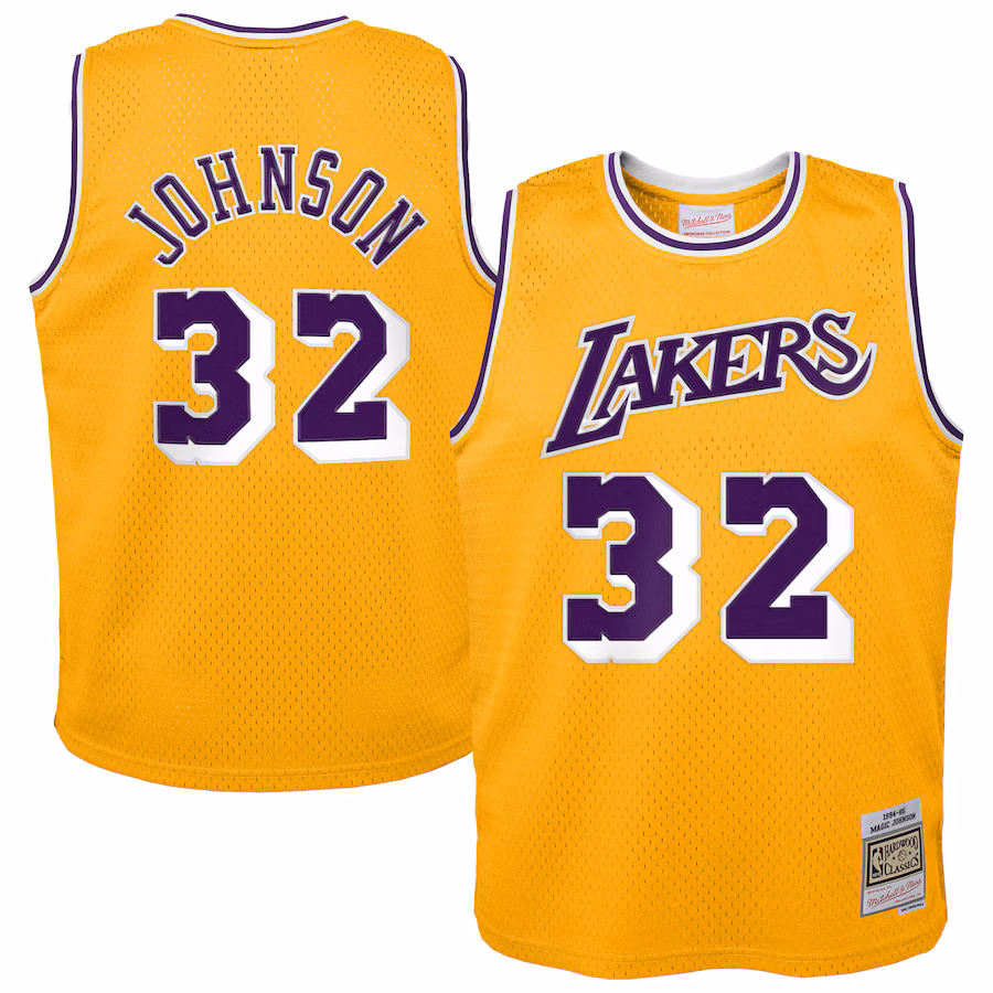 Toddler Los Angeles Lakers Magic Johnson Gold 1984/85 Swingman Jersey - Jersey