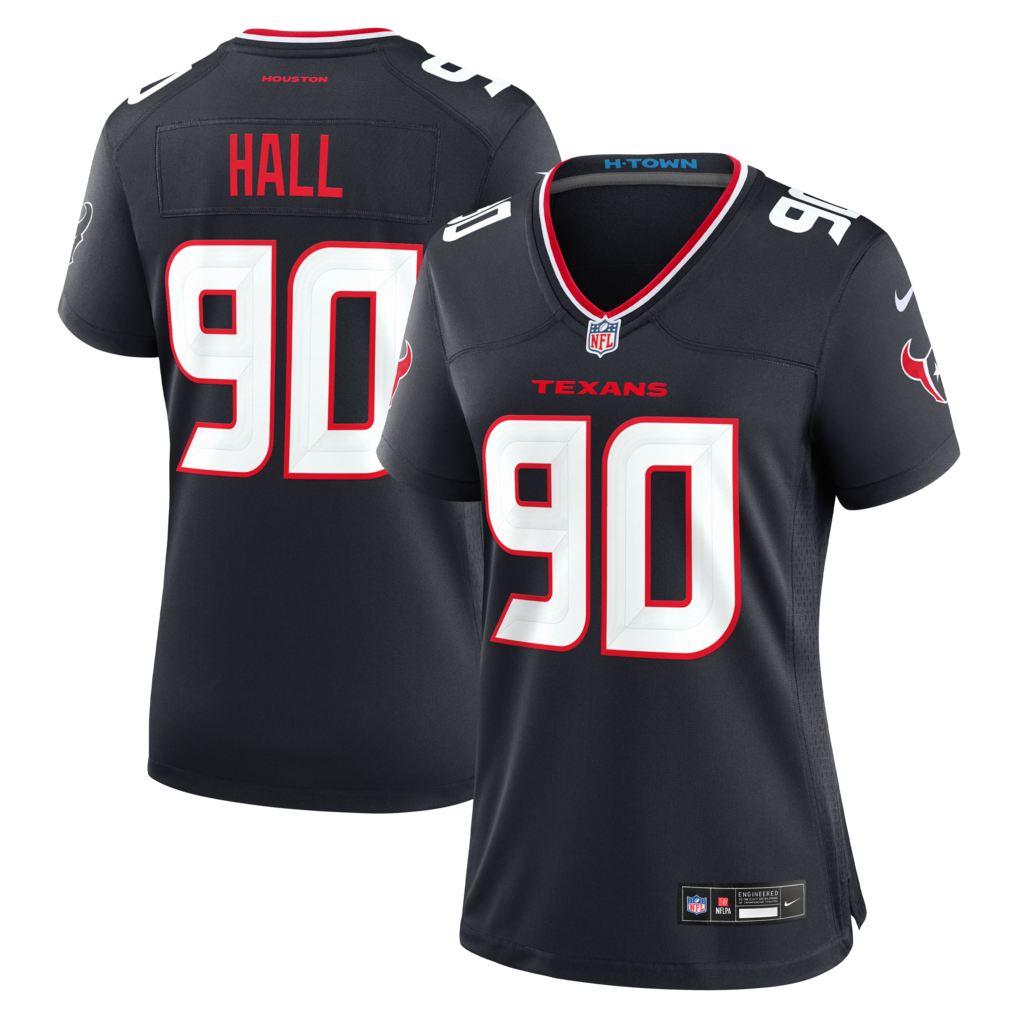 Women's Houston Texans Logan Hall Nike Navy Team Game Jersey - Jersey