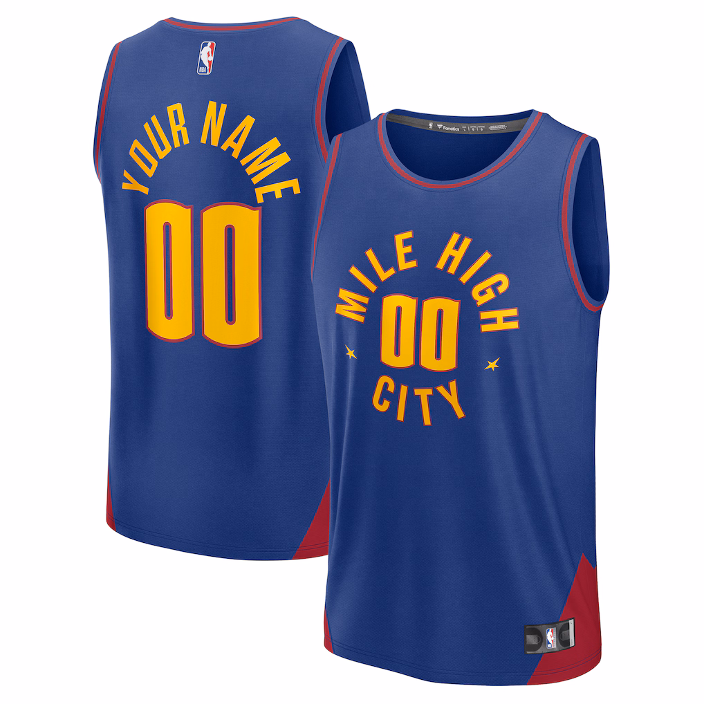 Men's Denver Nuggets Fanatics Blue Fast Break Custom Jersey - Statement Edition - Jersey