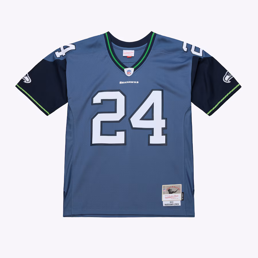 Men's Seattle Seahawks Marshawn Lynch Mitchell & Ness Blue 2010 Legacy Throwback Replica Jersey - Jersey