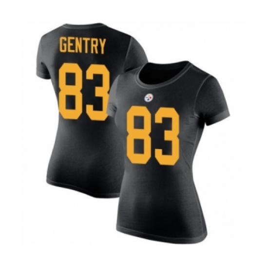 Women's Pittsburgh Steelers #83 Zach Gentry Black Rush Pride Name & Number T-Shirt - Jersey