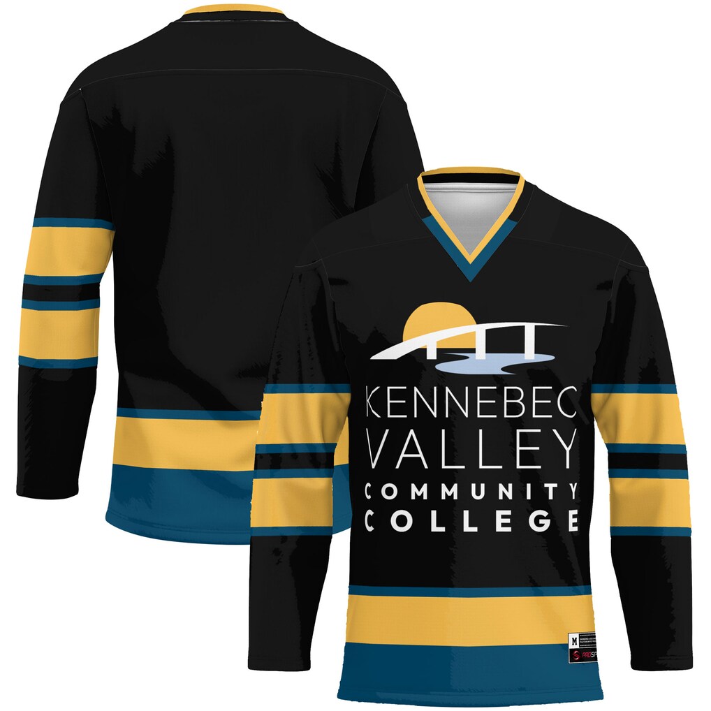Youth GameDay Greats Black Kennebec Valley Community College Hockey Jersey - Jersey