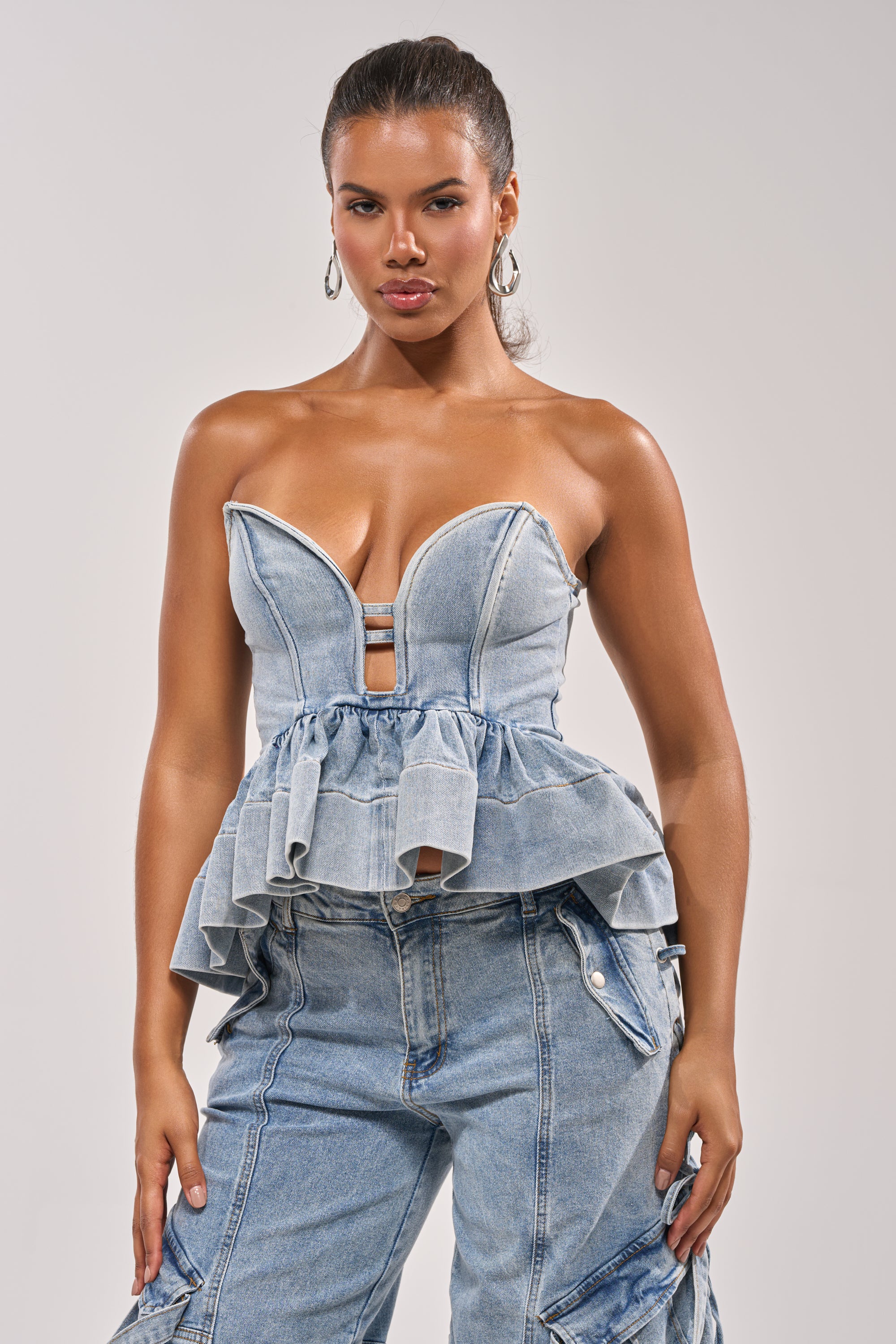 KARA DENIM BLOUSE - Akira Wear