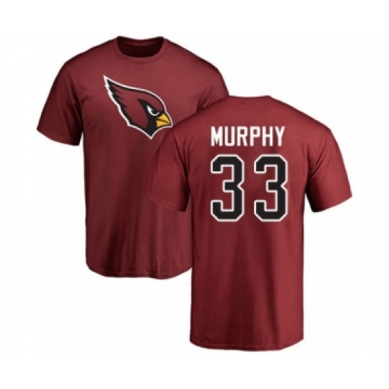 Football Arizona Cardinals #33 Byron Murphy Maroon Name & Number Logo T-Shirt - Jersey