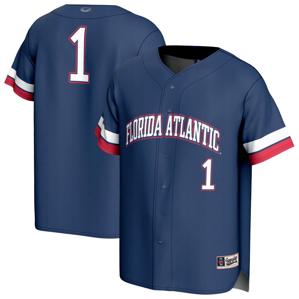 Youth GameDay Greats Navy #1 Florida Atlantic Owls Collegiate Baseball Fashion Jersey - Jersey