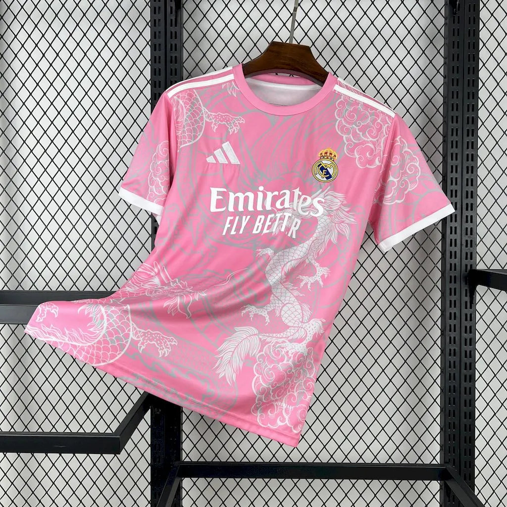Real Madrid Soccer Jersey Dragon Pink Special Edition Custom Shirt 2025/26 - Jersey