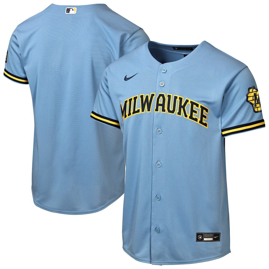 Youth Milwaukee Brewers  Nike Powder Blue Road Stadium Jersey - Jersey