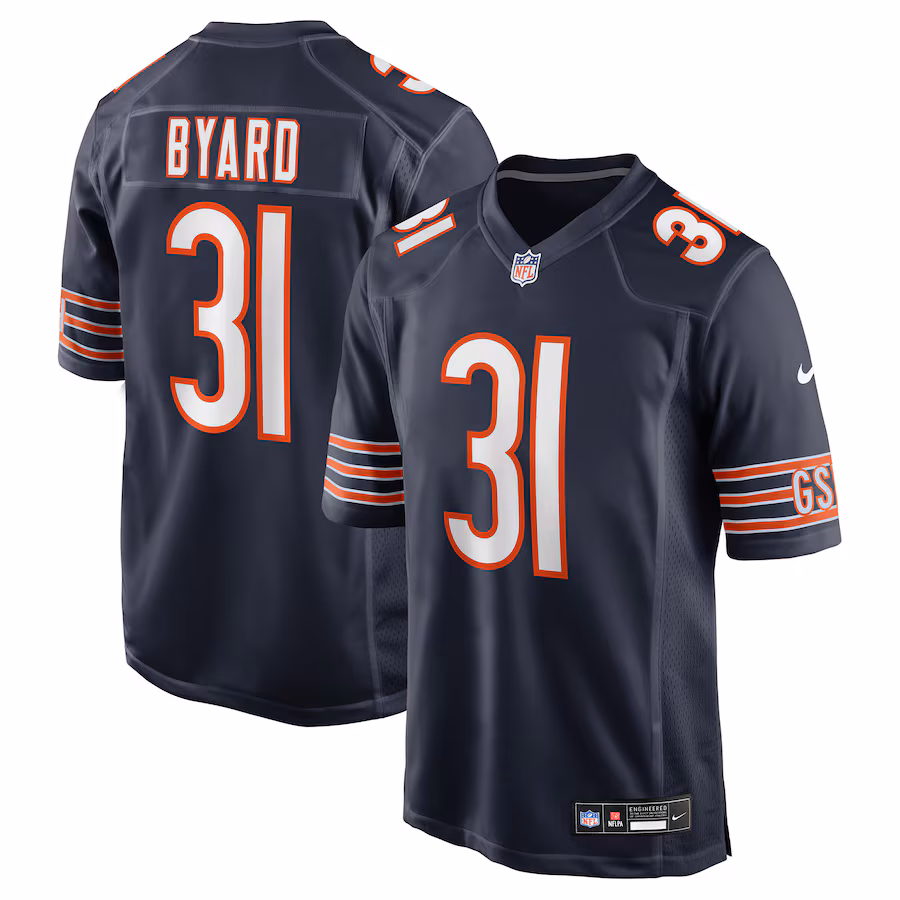 Men's Chicago Bears Kevin Byard Nike Navy Team Game Jersey - Jersey