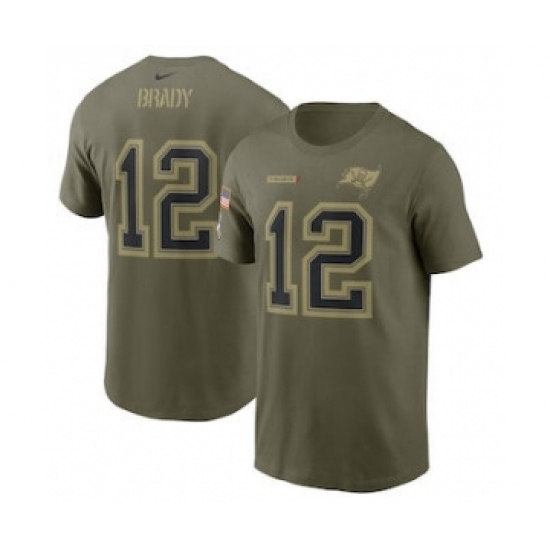 Men's Tampa Bay Buccaneers Tom Brady Football Camo 2021 Salute To Service Name & Number T-Shirt - Jersey