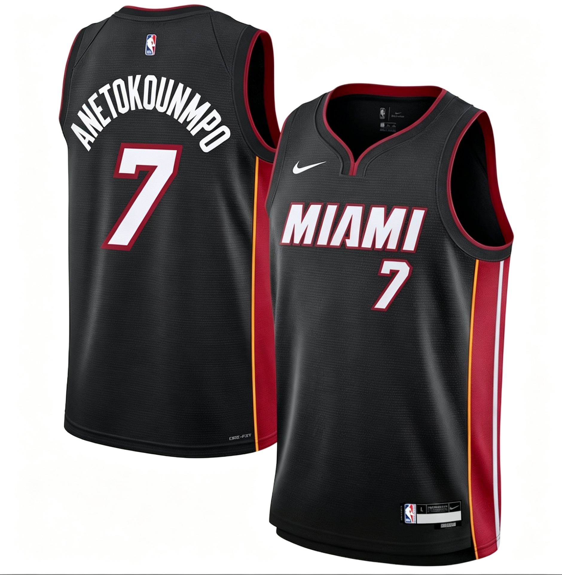 Men's Miami Heat Giannis Antetokounmpo Fanatics Black Fast Break Replica Player Jersey - Icon Edition - Jersey