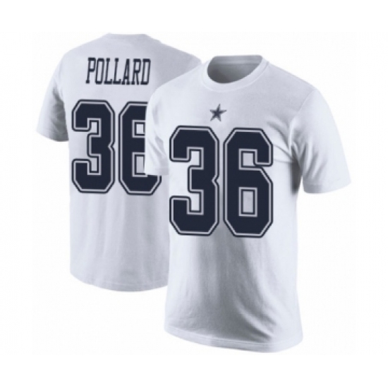 Football Men's Dallas Cowboys #36 Tony Pollard White Rush Pride Name & Number T-Shirt - Jersey