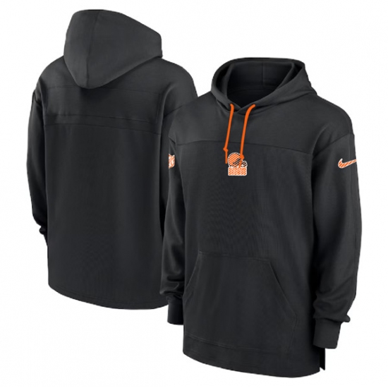 Men's Cleveland Browns Black Performance Pullover Hoodie - Jersey