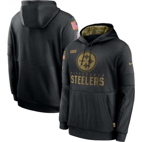 Men's NFL Pittsburgh Steelers 2020 Salute To Service Black Pullover Hoodie - Jersey