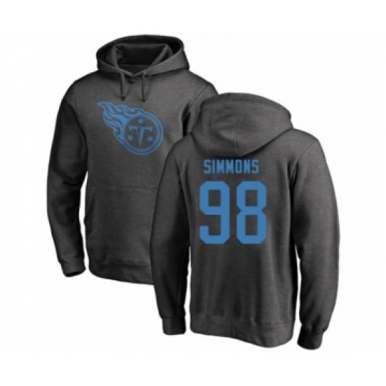 Football Tennessee Titans #98 Jeffery Simmons Ash One Color Pullover Hoodie - Jersey