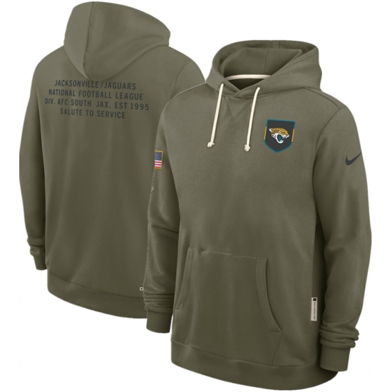 Men's Jacksonville Jaguars Olive 2025 Salute to Service Pullover Hoodie - Jersey