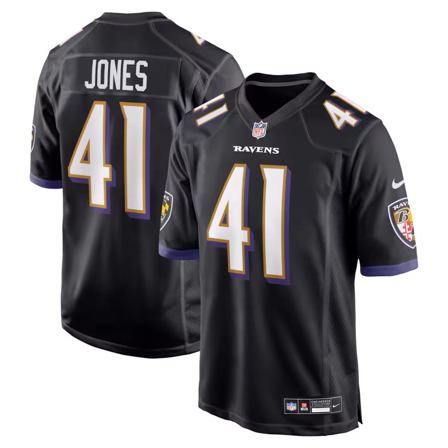 Men's Baltimore Ravens Dre'Mont Jones Nike Black Alternate Game Jersey - Jersey