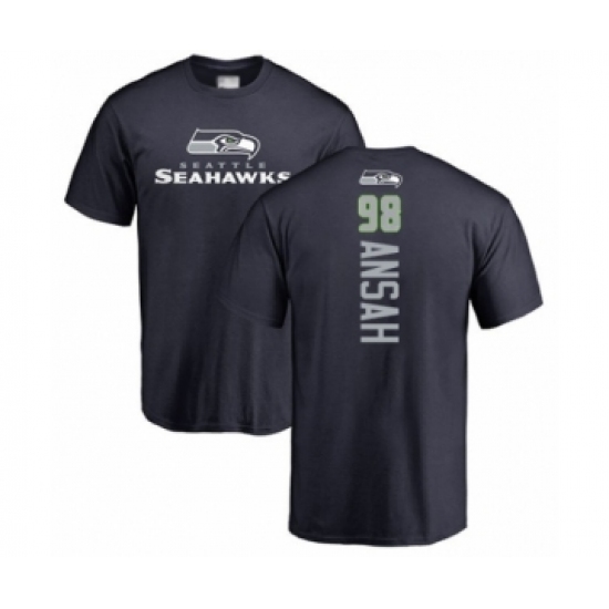 Football Seattle Seahawks #98 Ezekiel Ansah Navy Blue Backer T-Shirt - Jersey