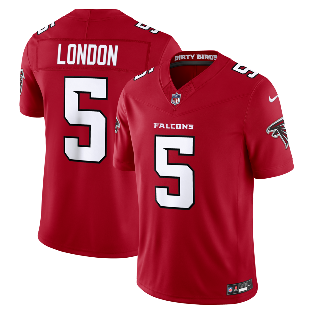 Men's Atlanta Falcons Drake London Nike Red Vapor F.U.S.E. Sewn Down Limited Jersey - Jersey