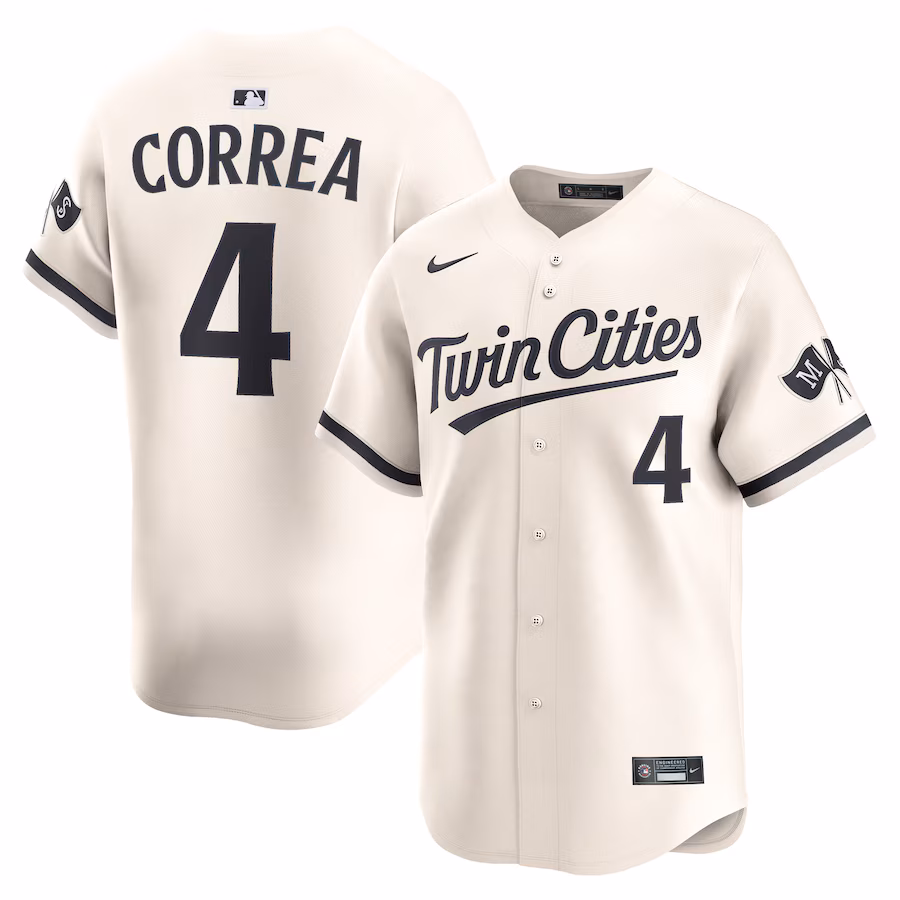 Men's Minnesota Twins Carlos Correa Nike Cream Alternate Limited Player Jersey - Jersey