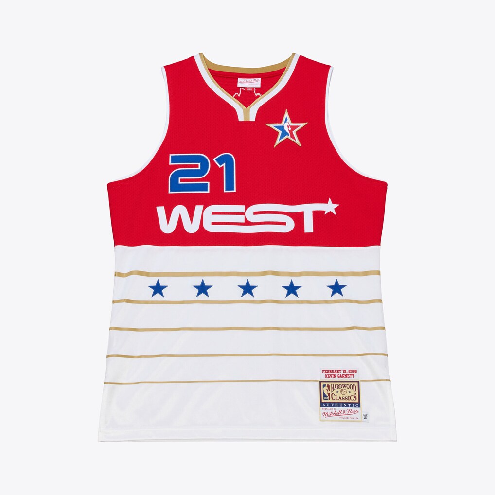 Men's 2006 NBA All-Star Game Kevin Garnett Mitchell & Ness Red/White Authentic Jersey - Jersey