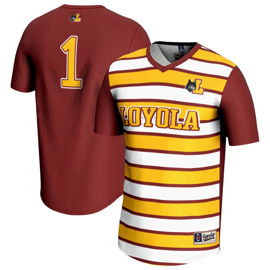 Youth GameDay Greats #1 Maroon Loyola Chicago Ramblers Lightweight Soccer Fashion Jersey - Jersey