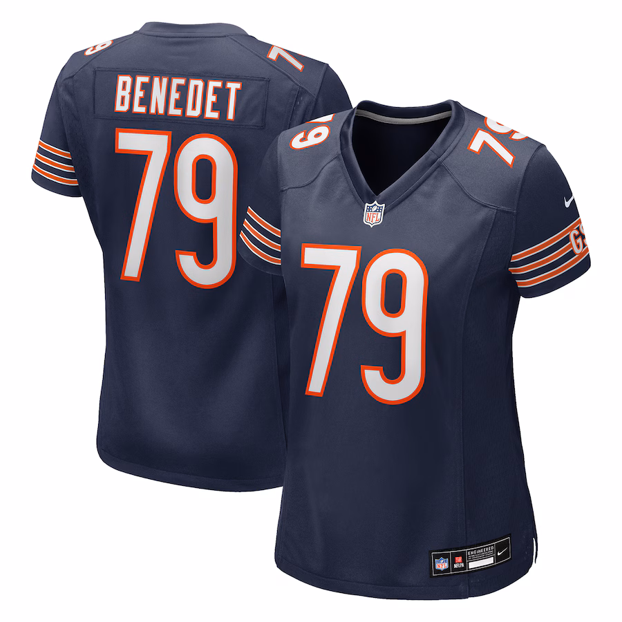 Women's Chicago Bears Theo Benedet Nike Navy Team Game Jersey - Jersey