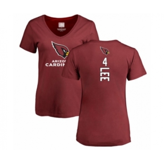 Football Women's Arizona Cardinals #4 Andy Lee Maroon Backer T-Shirt - Jersey