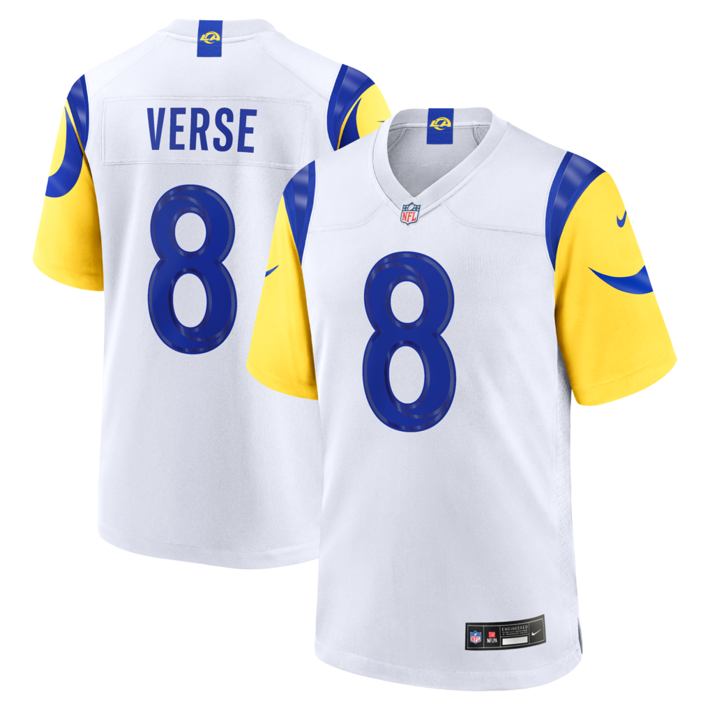 Men's Los Angeles Rams Jared Verse Nike White White Game Player Jersey - Jersey