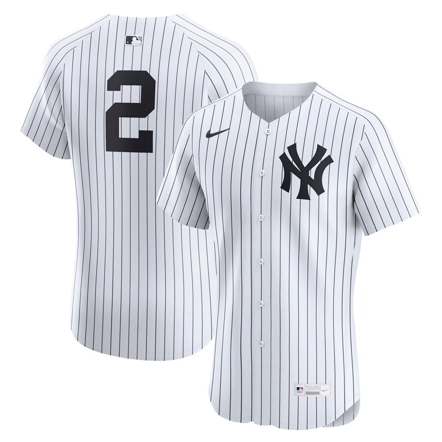 Men's New York Yankees Derek Jeter Nike White Home Elite Player Jersey - Jersey