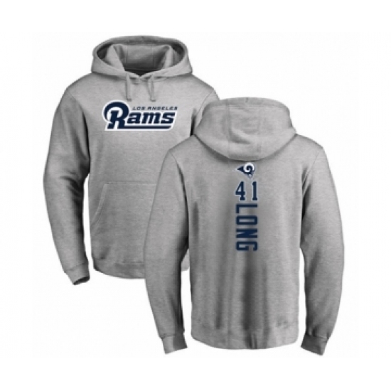 Football Los Angeles Rams #41 David Long Ash Backer Pullover Hoodie - Jersey